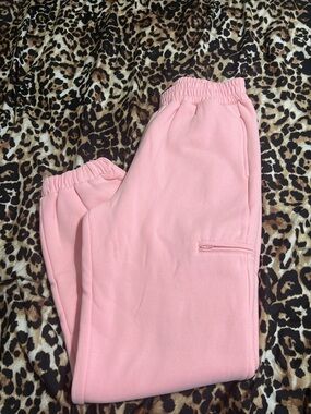 Comfort Woman  Pink Elastic-Waist Jogger Pants
